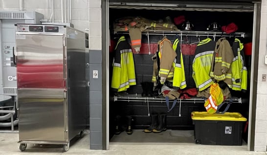 Cres Guard biological decontamination cabinet installed in the Mentor Fire Department fire station.